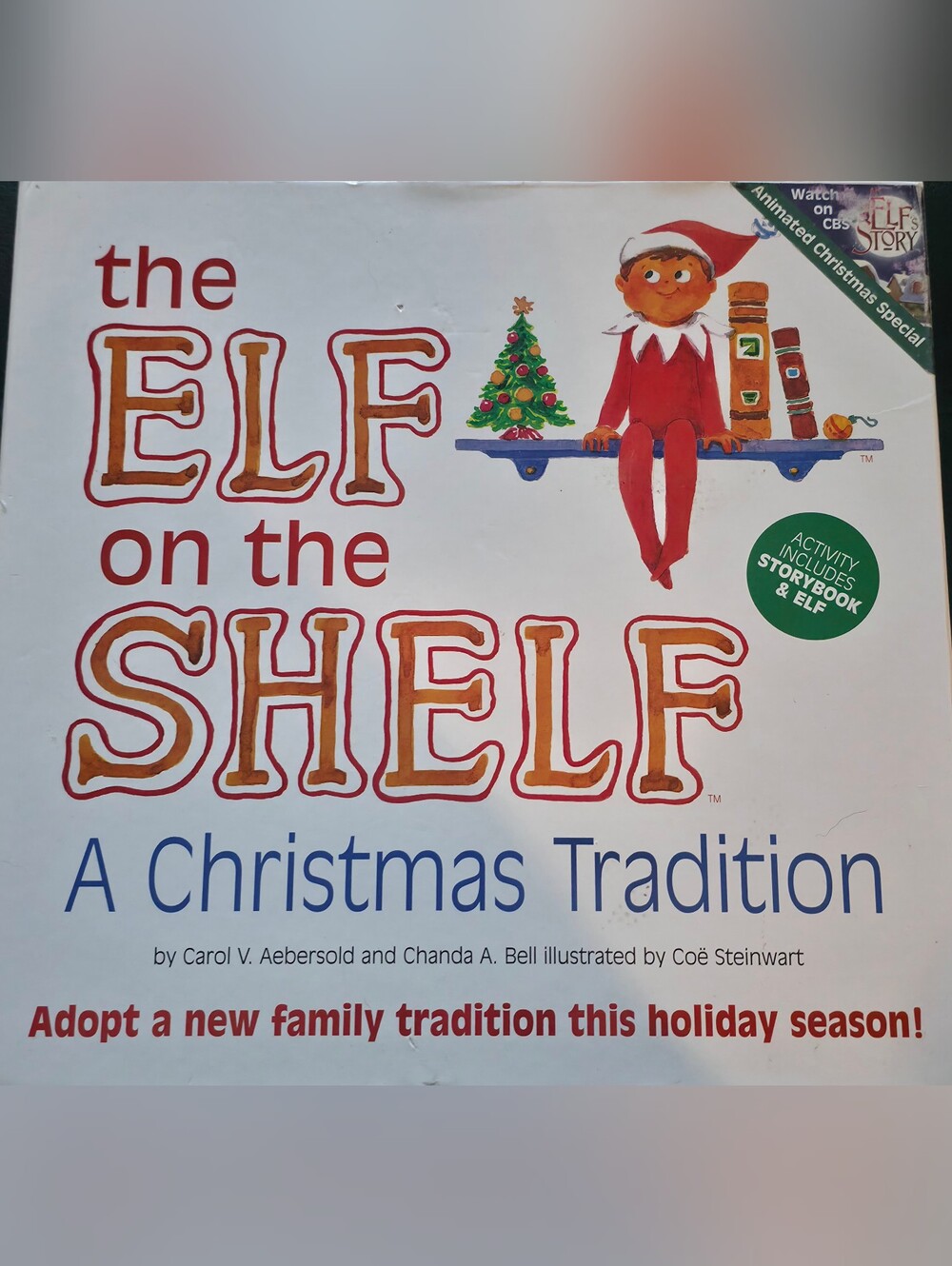 Children's Book and Elf Set - White/Red